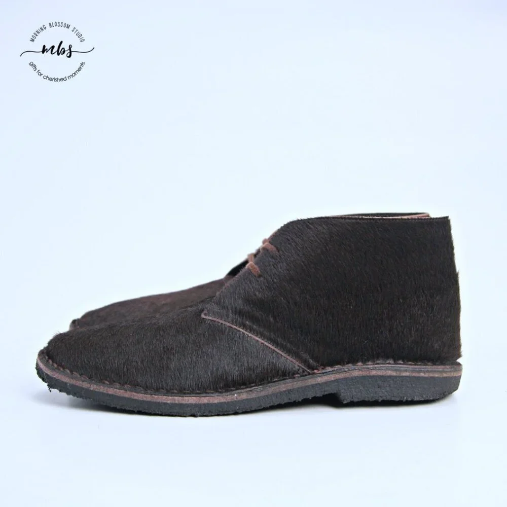J. Crew Macalister Pony Hair Desert‎ Boots Made In Italy Brown Men 11.5*